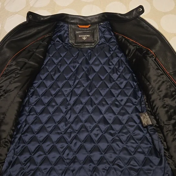 Dockers mens heavy leather jacket, 100% genuine leather, - Picture 4 of 7